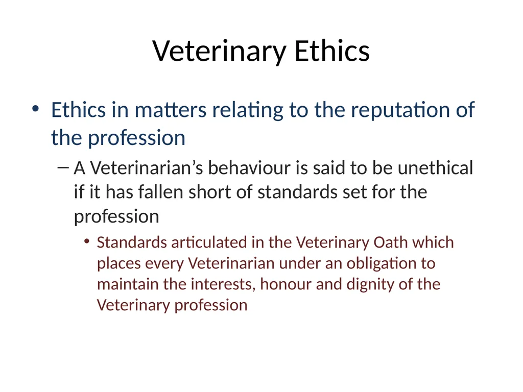 VCH 602 : ORGANIZATION AND REGULATION OF - slide 15 of 21
