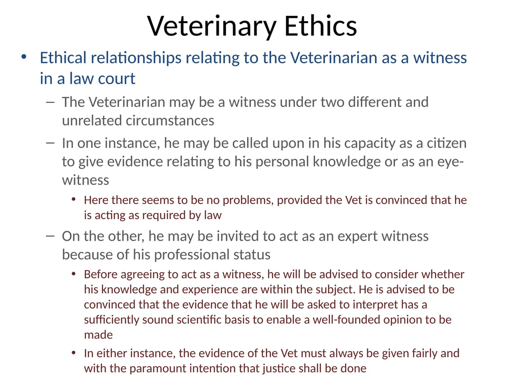VCH 602 : ORGANIZATION AND REGULATION OF - slide 21 of 21