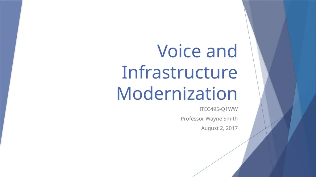 Voice and Infrastructure Modernization - slide 1 of 20