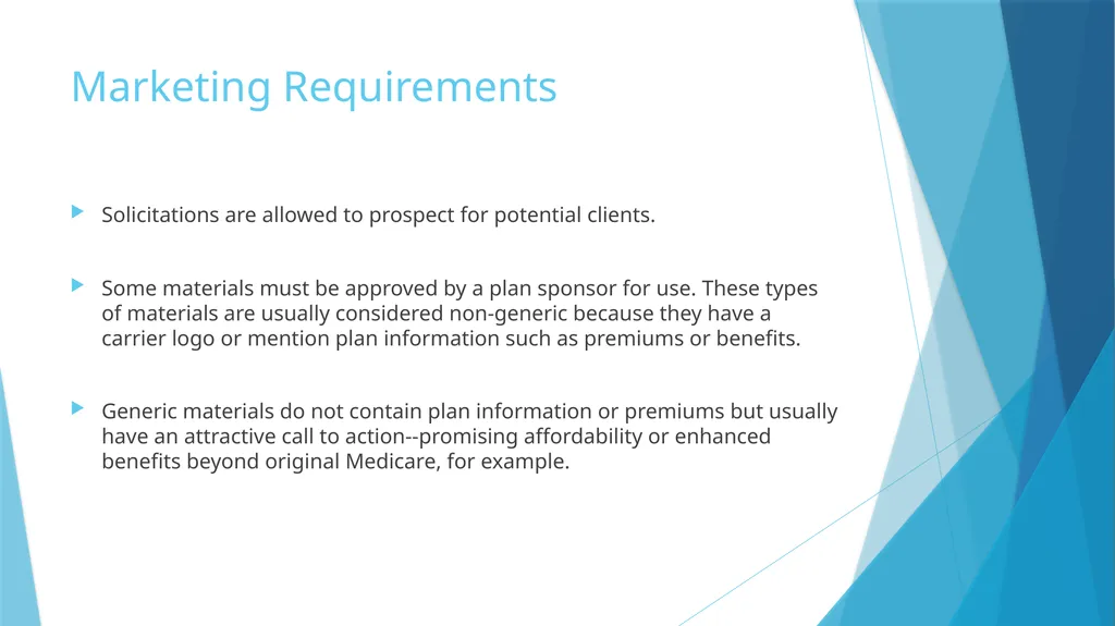 Unit 2 Medicare Marketing Guidelines Marketing - slide 23 of 46