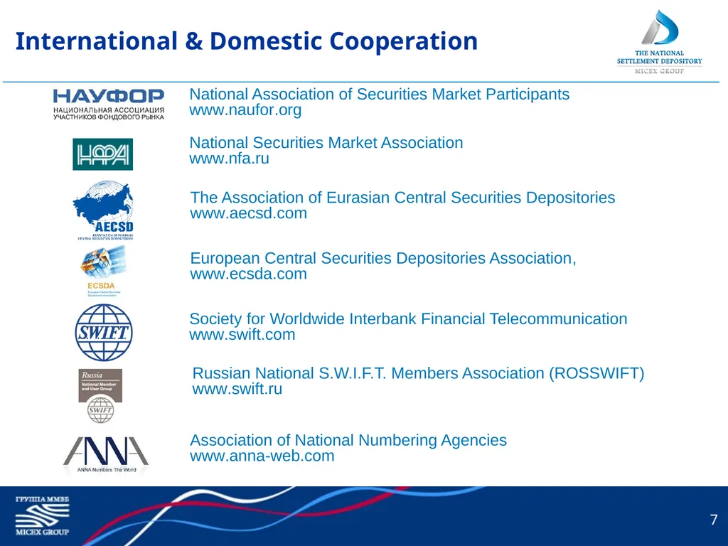 1 National Settlement Depository: The New Element - slide 7 of 14