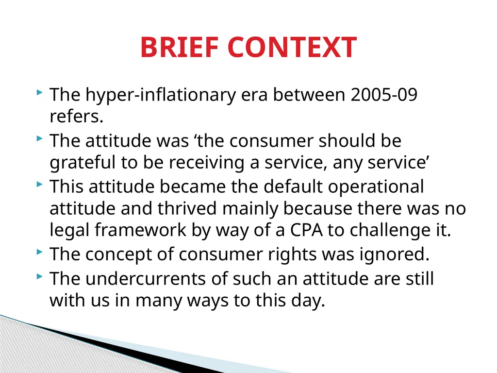 Customer and Consumer Rights: The Zimbabwean - slide 3 of 14