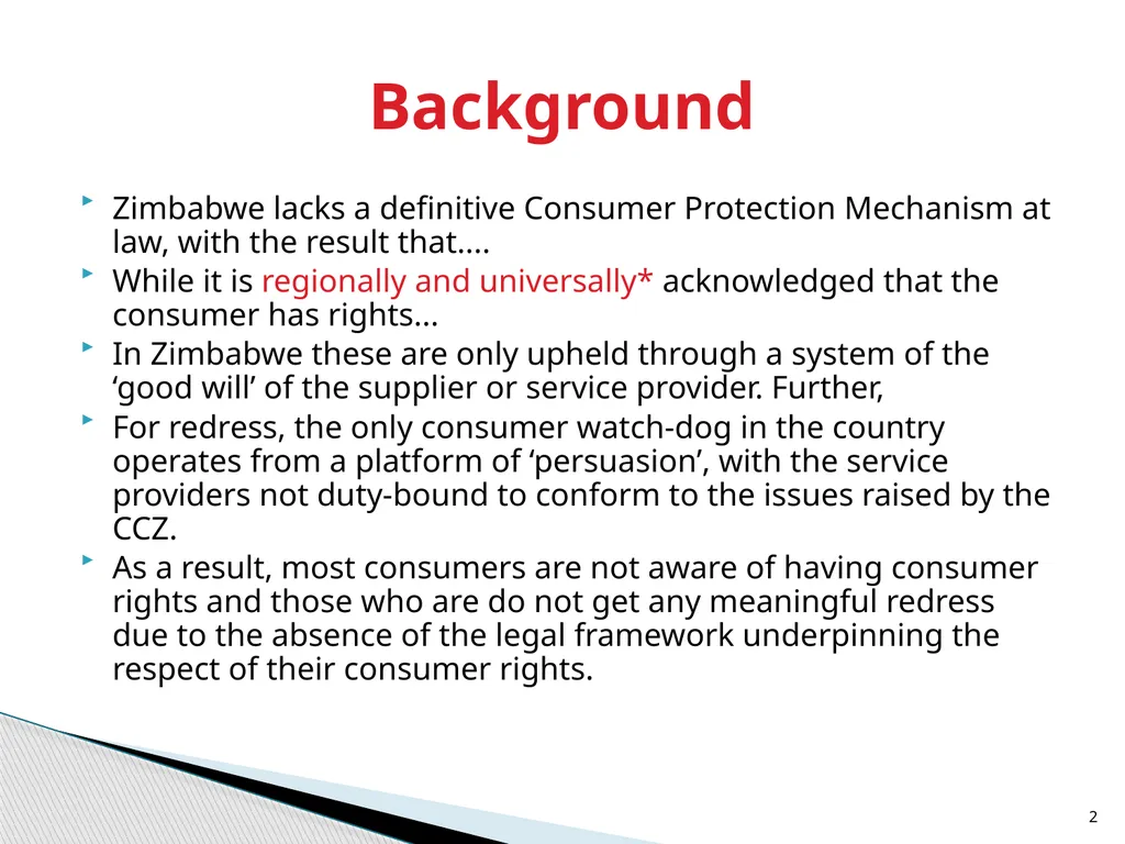 Customer and Consumer Rights: The Zimbabwean - slide 2 of 14