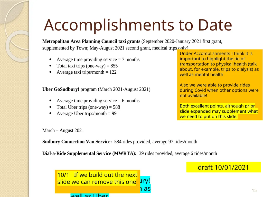 GoSudbury! Transportation Update to Select Board, - slide 15 of 26