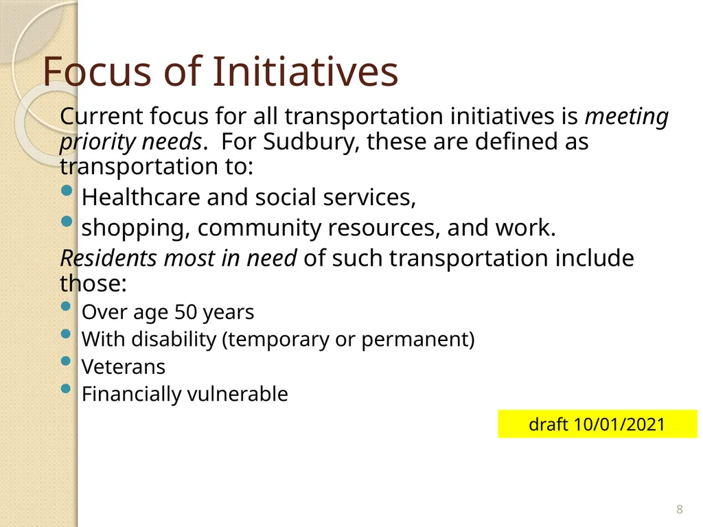 GoSudbury! Transportation Update to Select Board, - slide 8 of 26