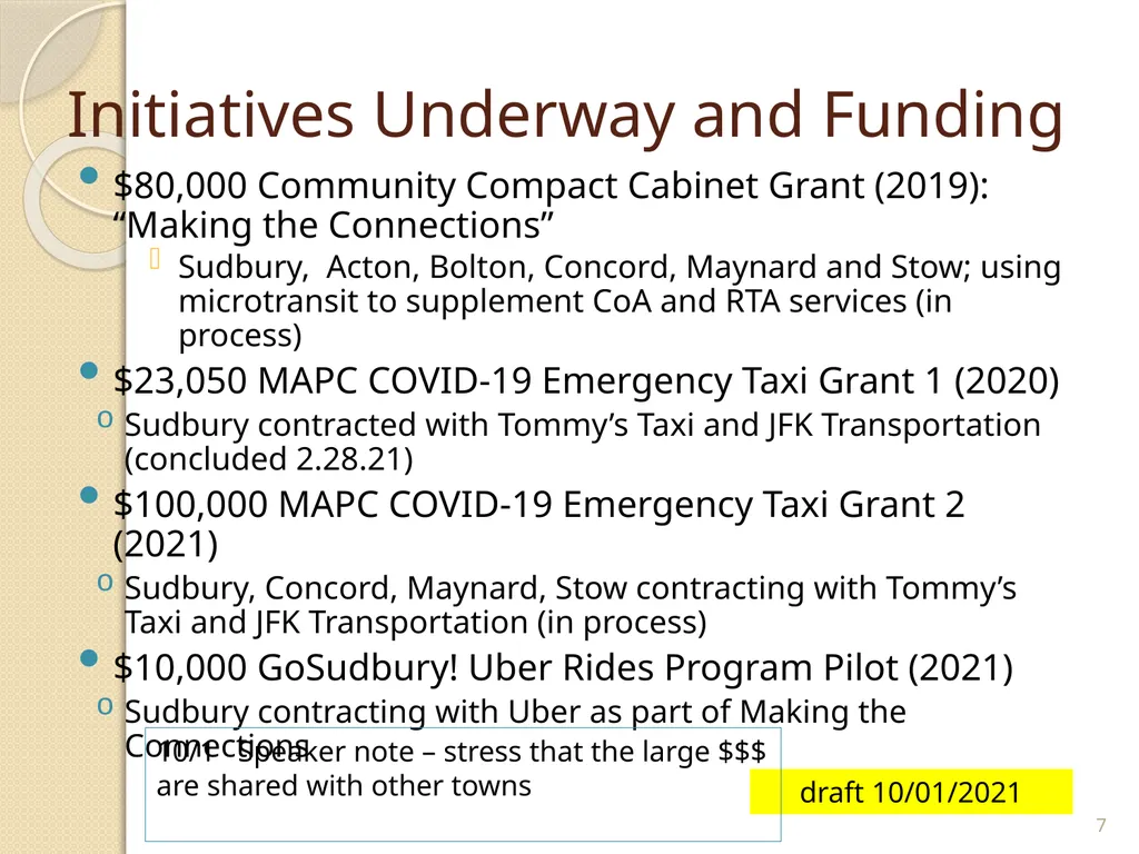 GoSudbury! Transportation Update to Select Board, - slide 7 of 26