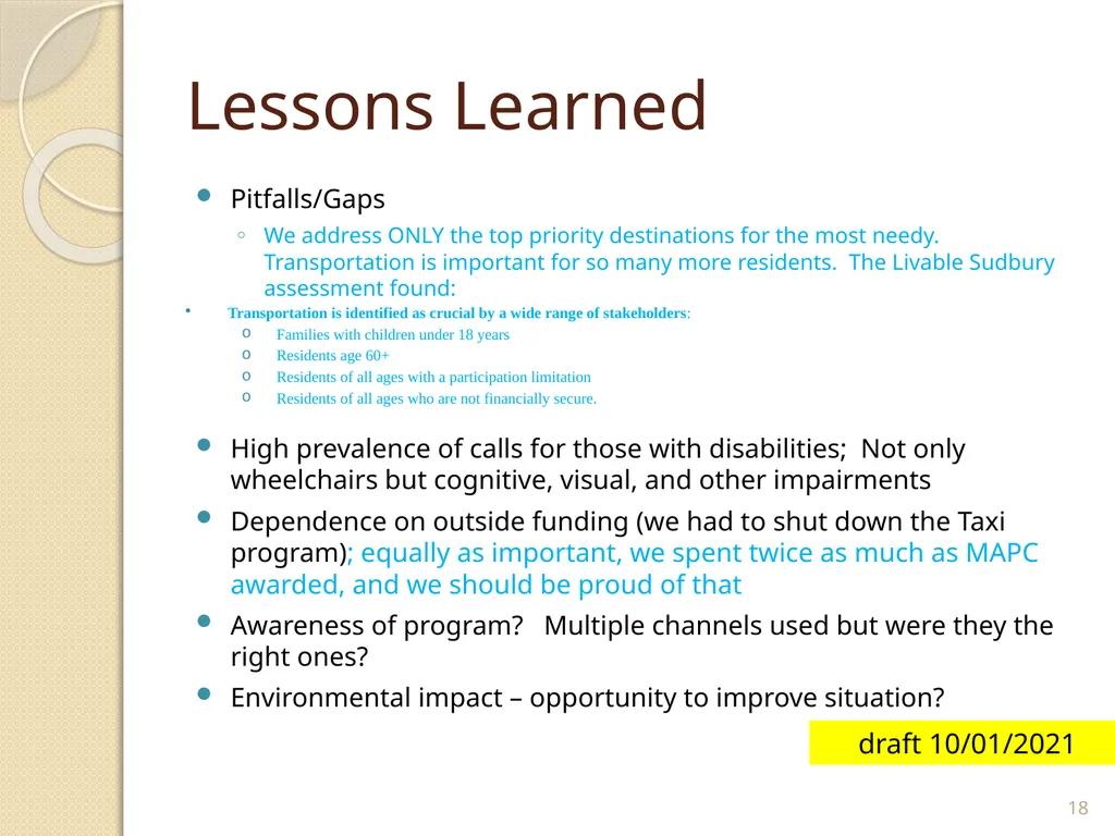 GoSudbury! Transportation Update to Select Board, - slide 18 of 26