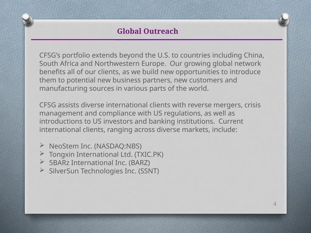 Deliver your company's story to investment and - slide 4 of 18