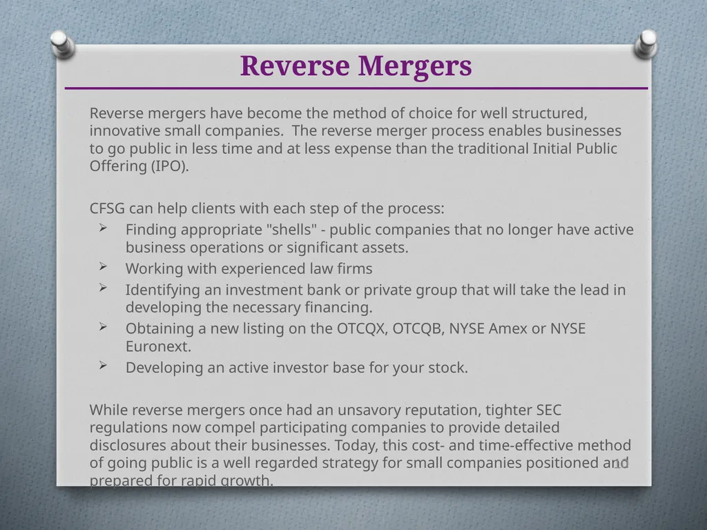 Deliver your company's story to investment and - slide 10 of 18