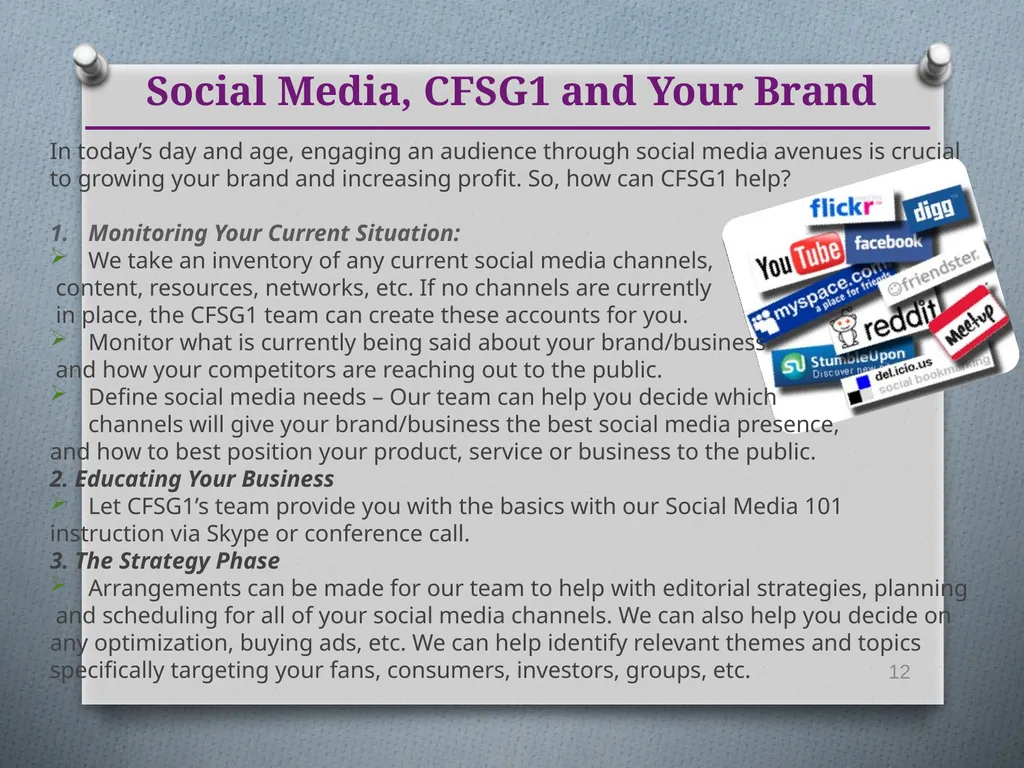 Deliver your company's story to investment and - slide 12 of 18