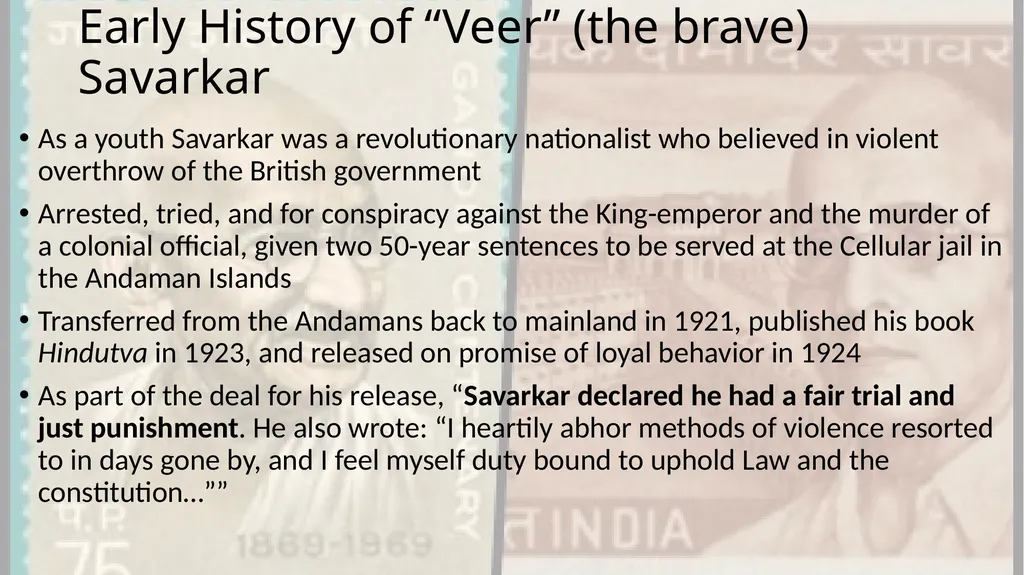Savarkar and Hindutva Savarkar: An Introduction - slide 3 of 14