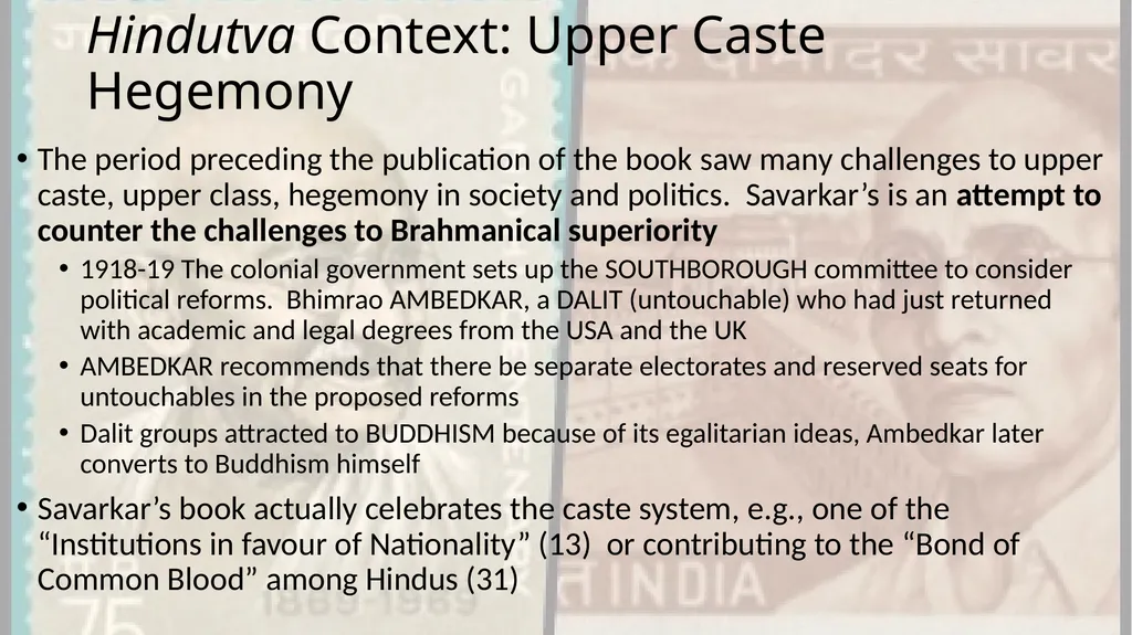 Savarkar and Hindutva Savarkar: An Introduction - slide 10 of 14