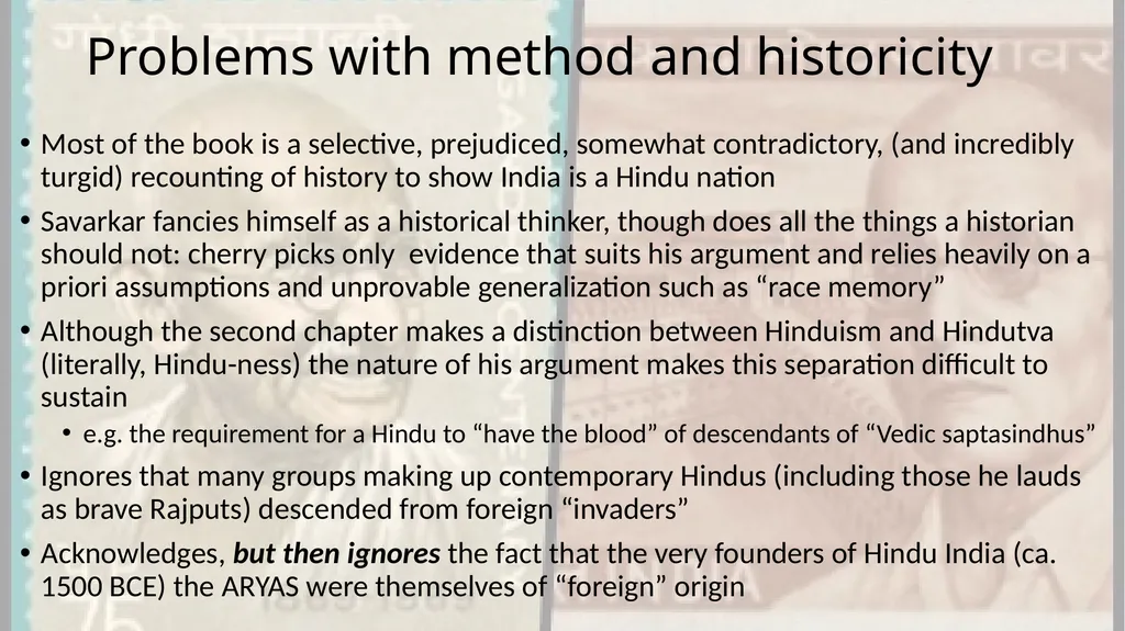 Savarkar and Hindutva Savarkar: An Introduction - slide 8 of 14