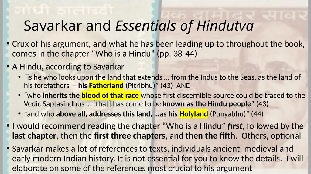 Savarkar and Hindutva Savarkar: An Introduction - slide 6 of 14