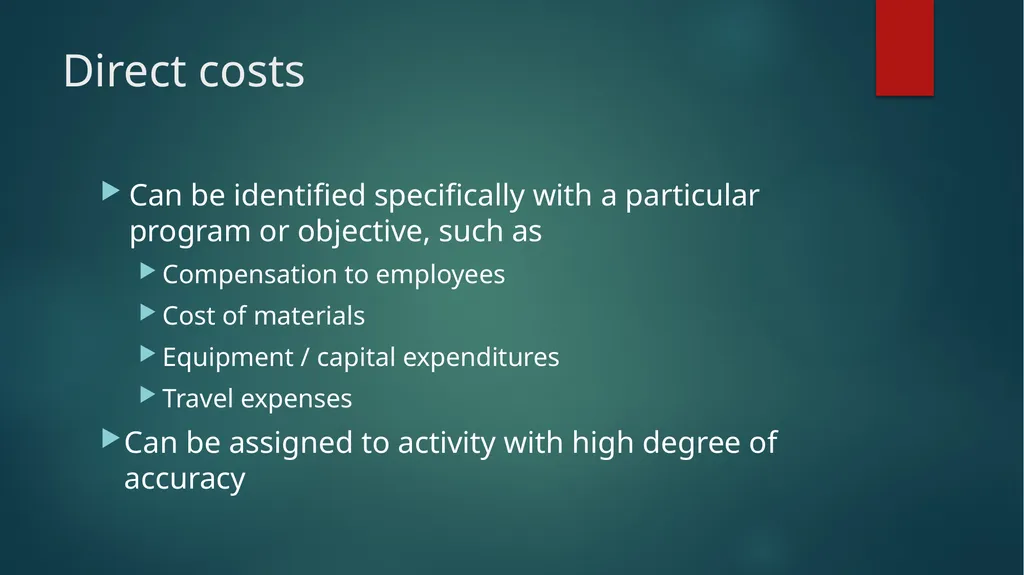 Identifying and Classifying Costs for Indirect - slide 13 of 29