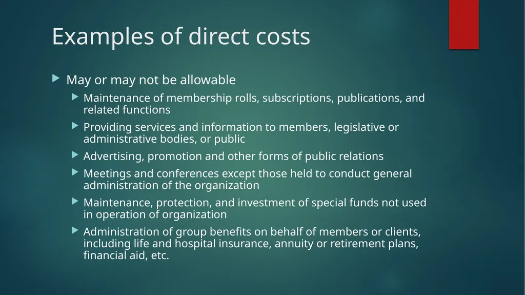 Identifying and Classifying Costs for Indirect - slide 14 of 29