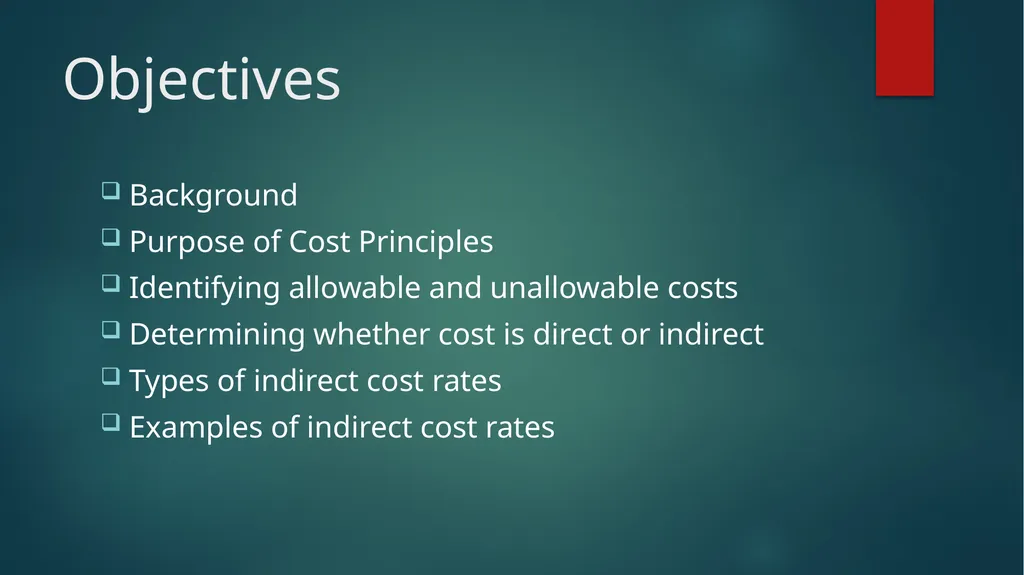 Identifying and Classifying Costs for Indirect - slide 2 of 29
