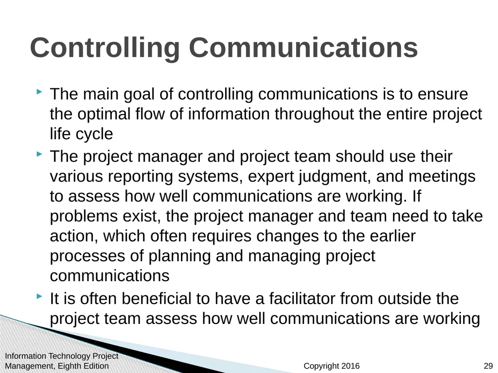 Chapter 10: Project Communications Management - slide 29 of 46