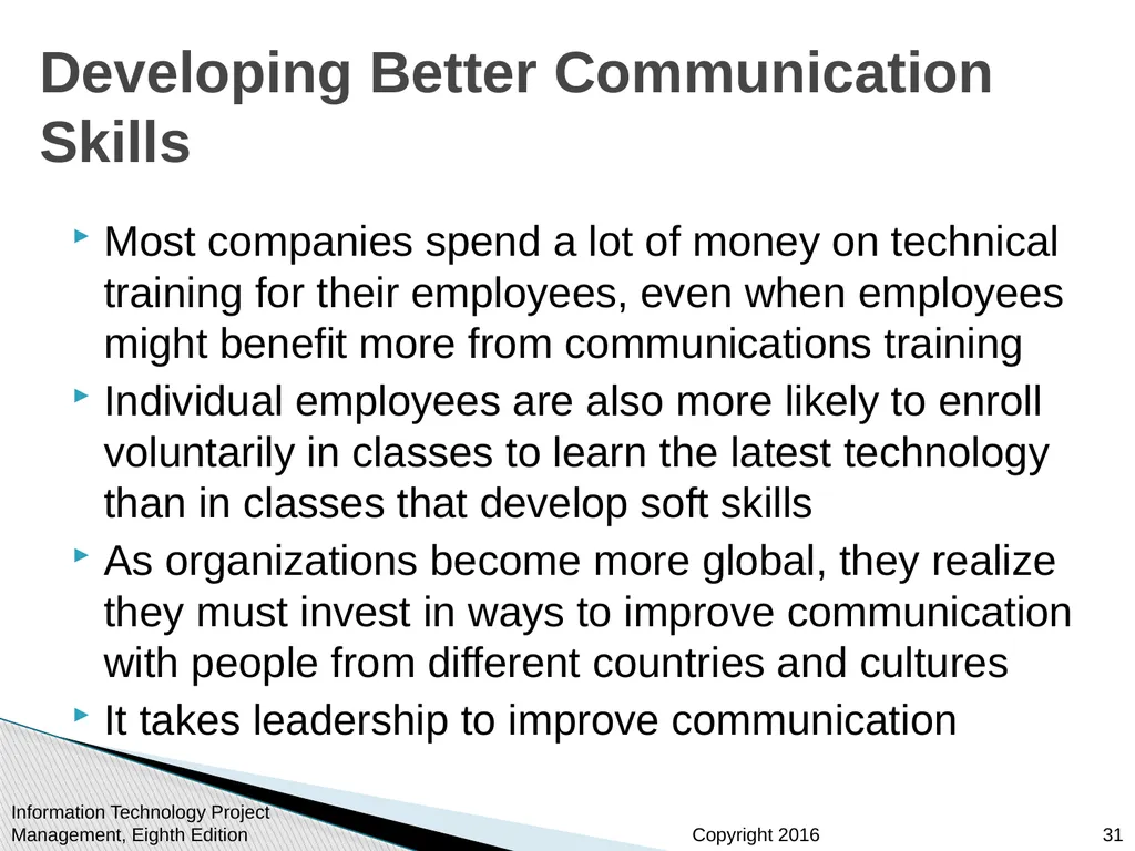Chapter 10: Project Communications Management - slide 31 of 46