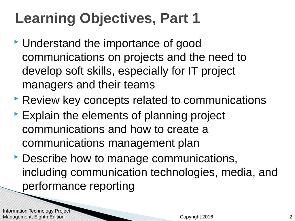 Chapter 10: Project Communications Management - slide 2 of 46