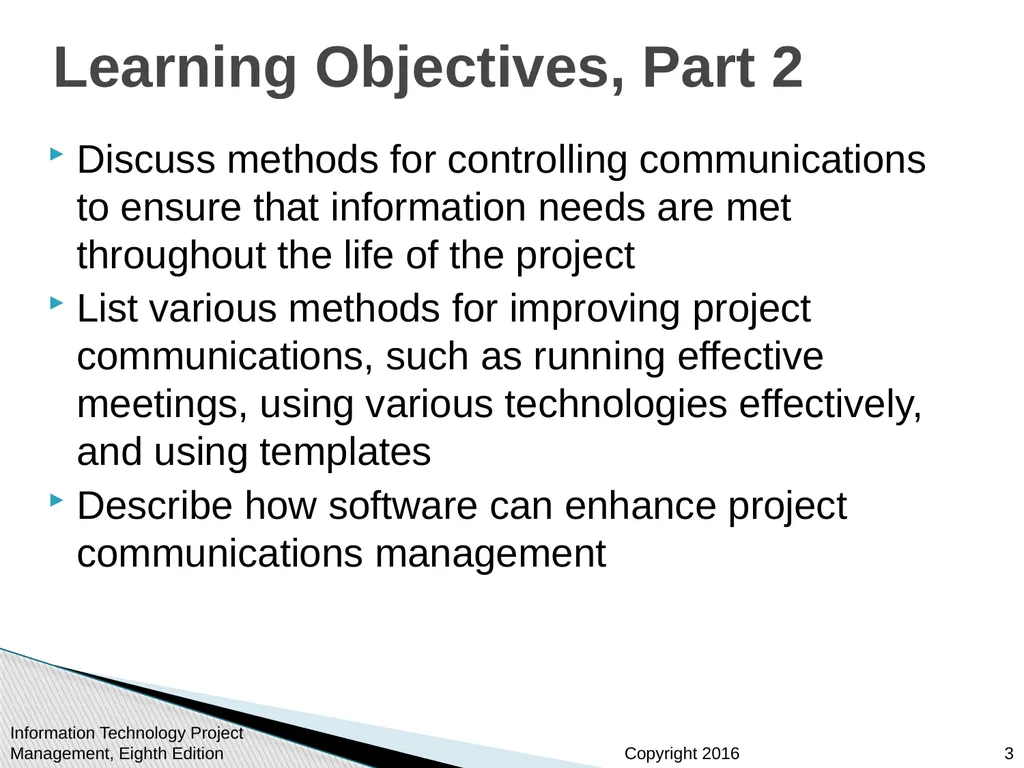 Chapter 10: Project Communications Management - slide 3 of 46