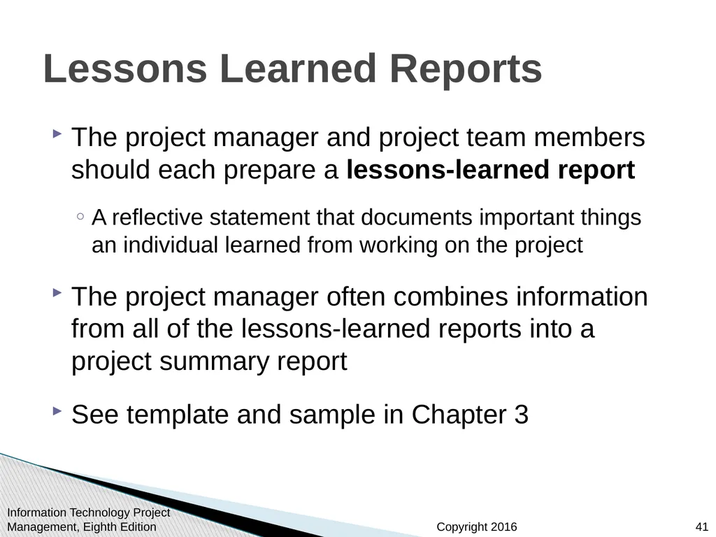 Chapter 10: Project Communications Management - slide 41 of 46