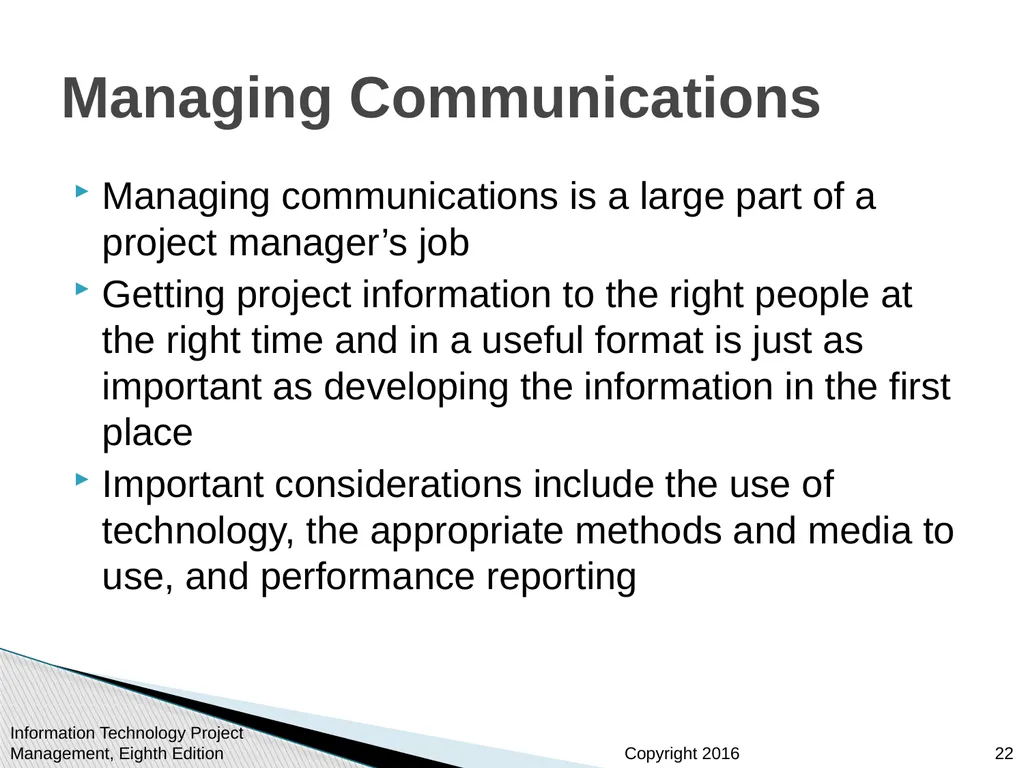 Chapter 10: Project Communications Management - slide 22 of 46