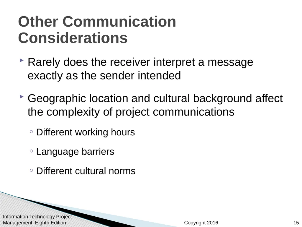 Chapter 10: Project Communications Management - slide 15 of 46