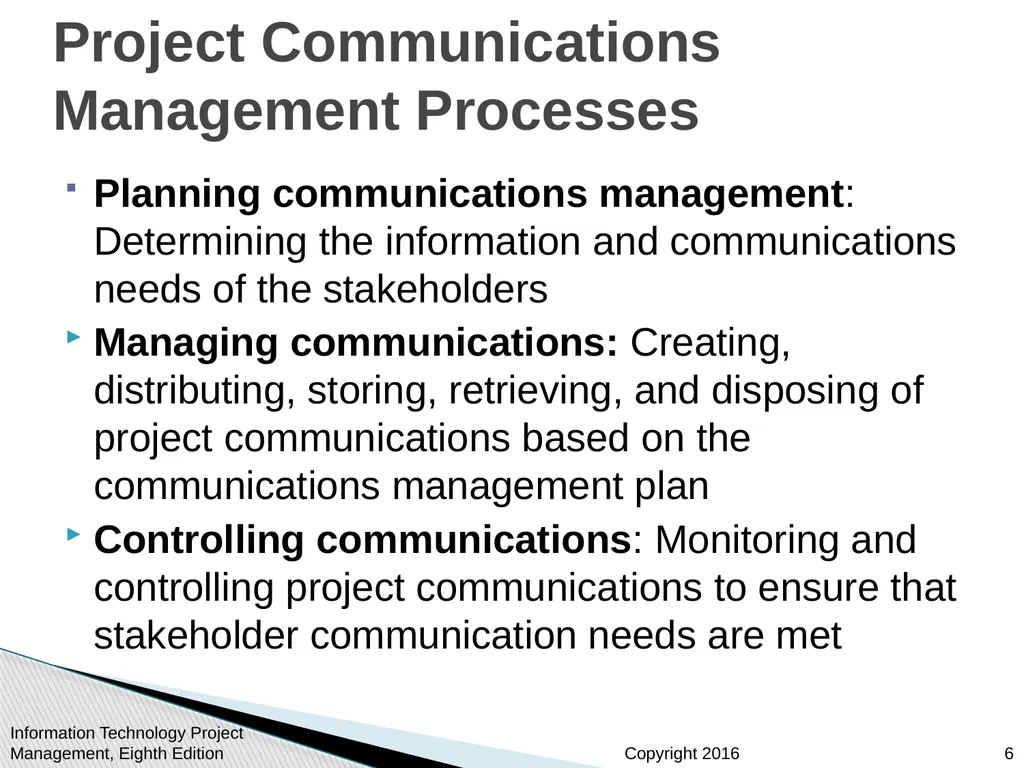 Chapter 10: Project Communications Management - slide 6 of 46