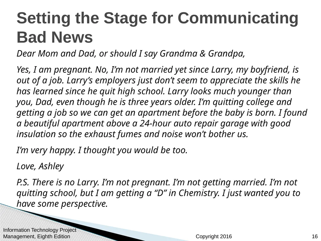 Chapter 10: Project Communications Management - slide 16 of 46