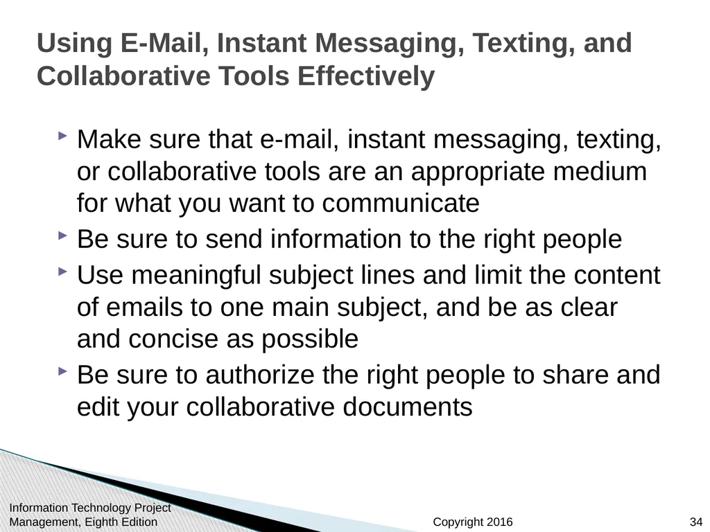 Chapter 10: Project Communications Management - slide 34 of 46