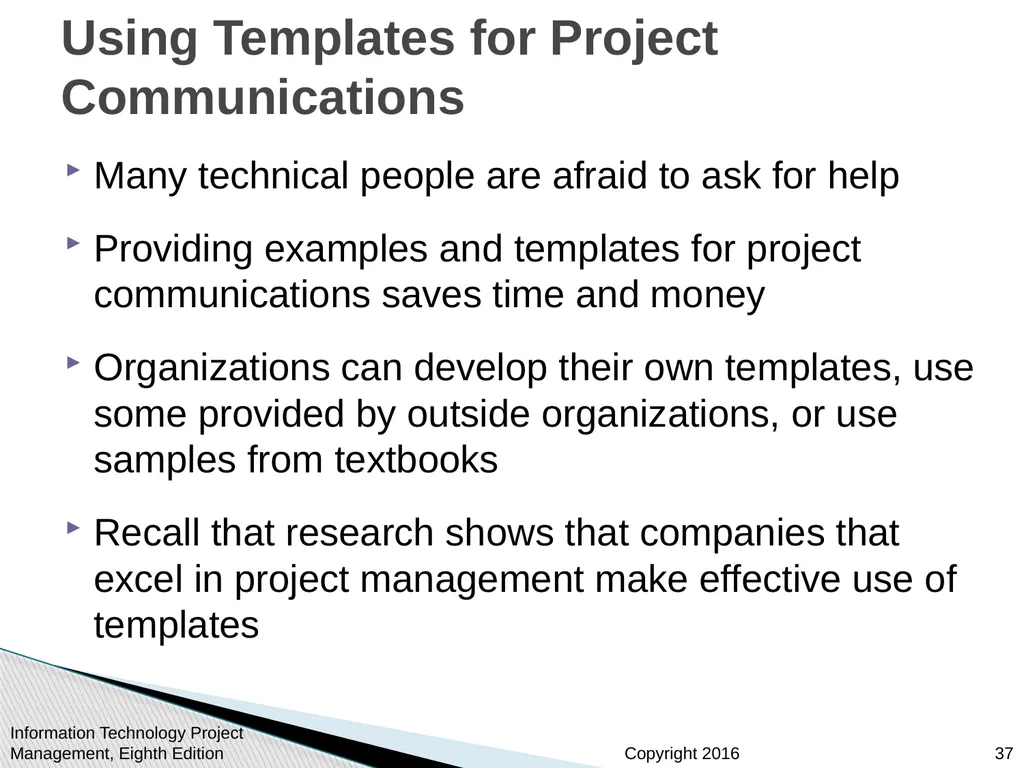 Chapter 10: Project Communications Management - slide 37 of 46