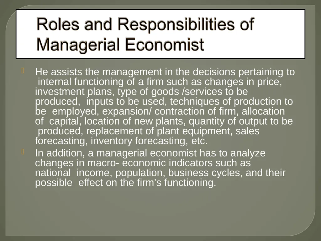 Nature and Scope of Managerial Economics -SARIKA - slide 20 of 22