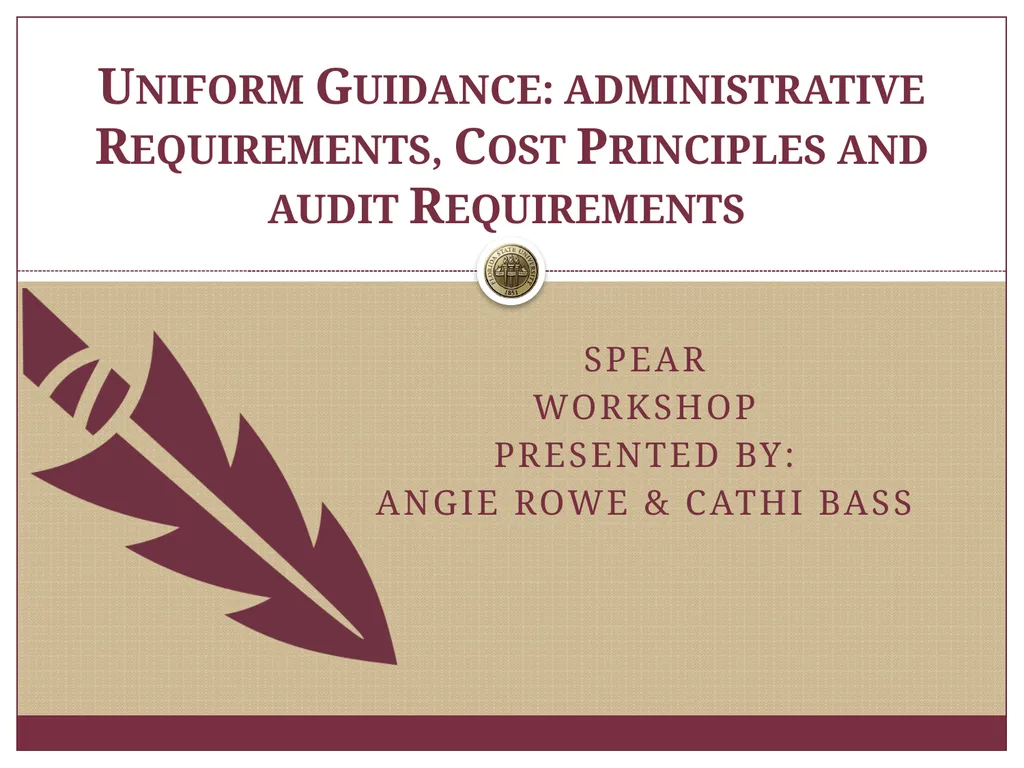SPEAR Workshop Presented by: Angie Rowe & Cathi - slide 1 of 47
