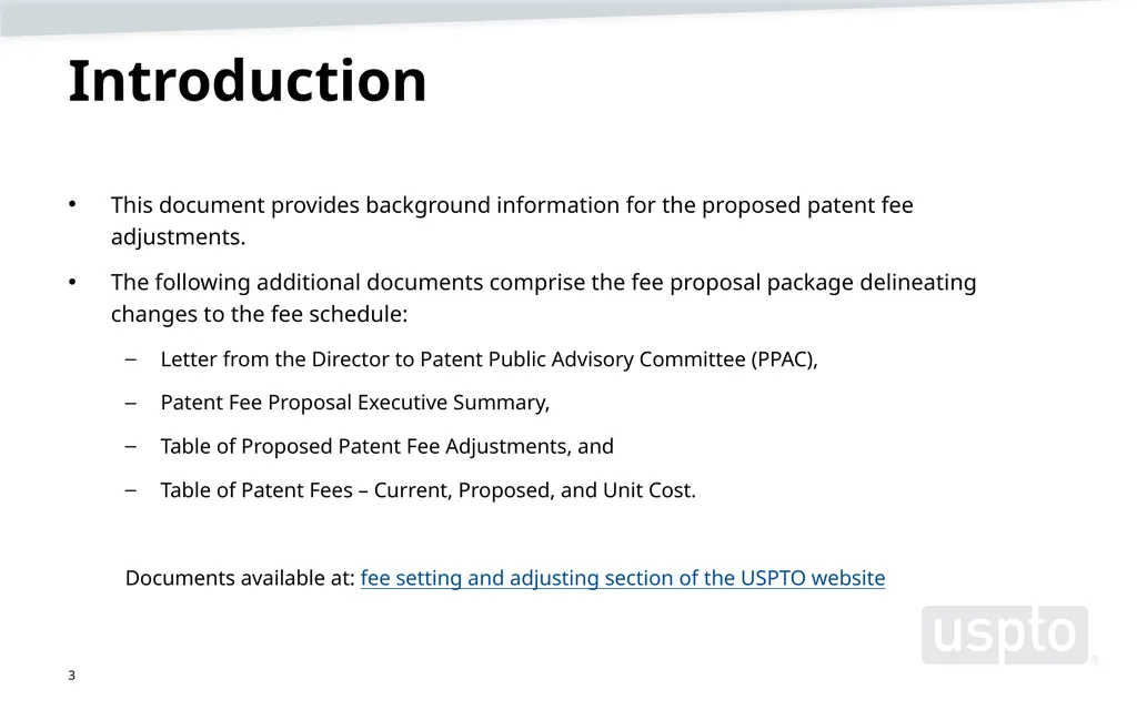 May 2023 Patent Fee Proposal Background - slide 3 of 60