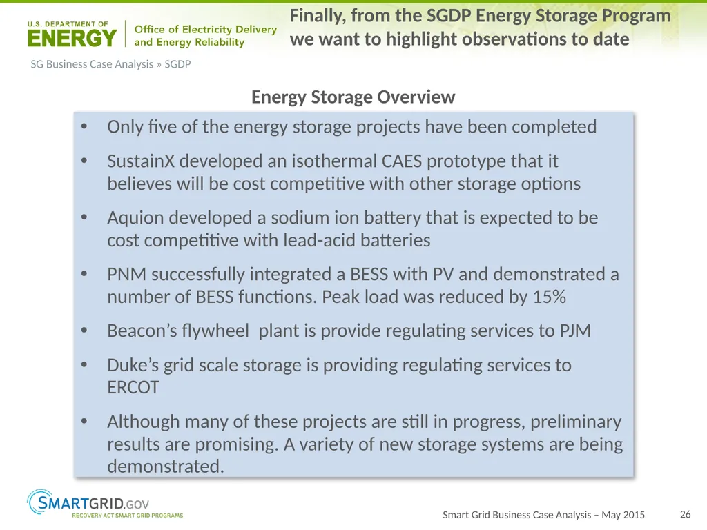 2015 Progress Report for OE ARRA Smart Grid - slide 26 of 37