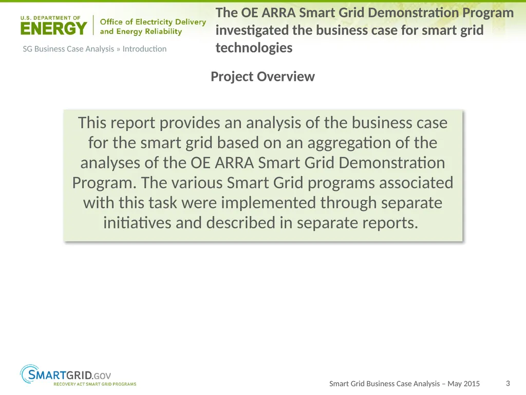 2015 Progress Report for OE ARRA Smart Grid - slide 3 of 37
