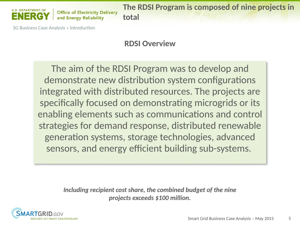 2015 Progress Report for OE ARRA Smart Grid - slide 5 of 37