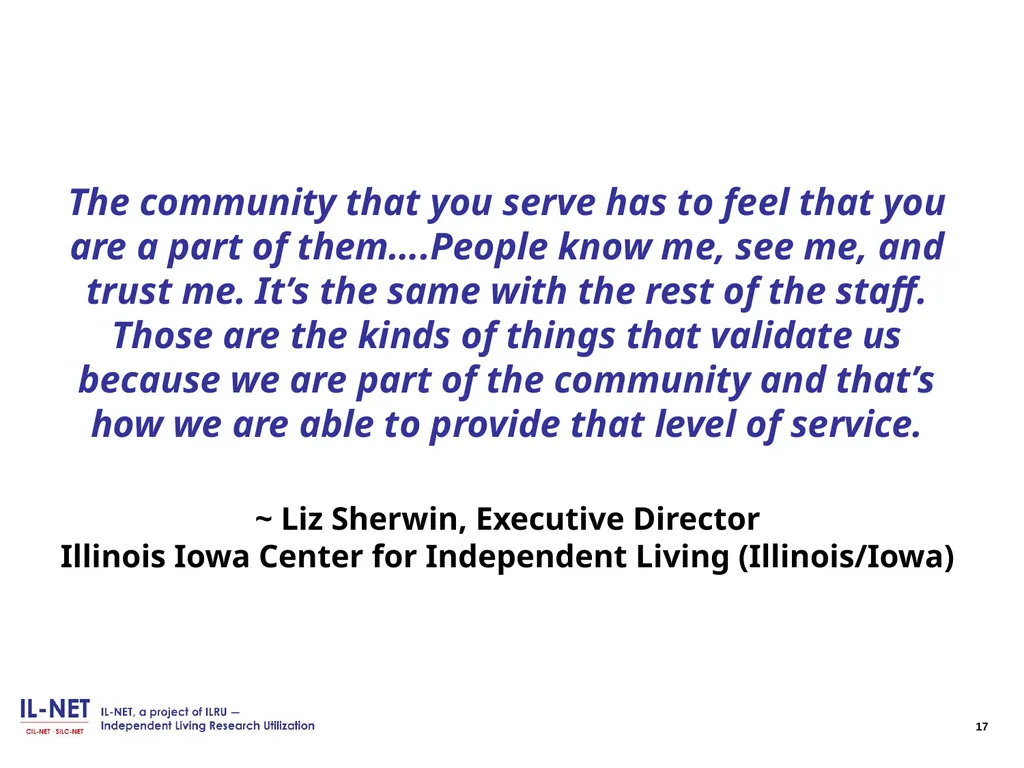 Independent Living Research Utilization - slide 16 of 40