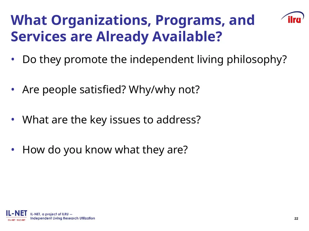 Independent Living Research Utilization - slide 21 of 40