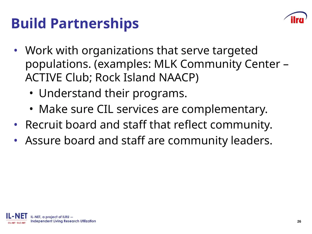 Independent Living Research Utilization - slide 25 of 40