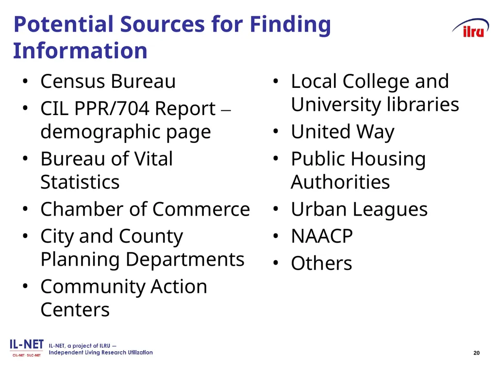 Independent Living Research Utilization - slide 19 of 40
