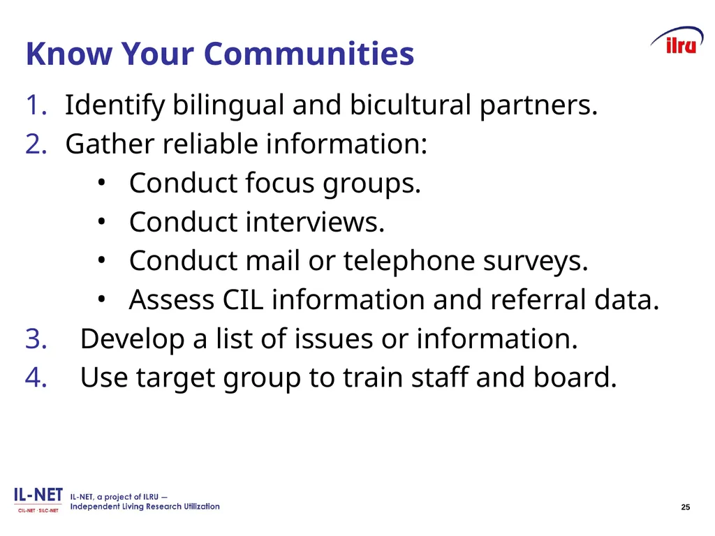 Independent Living Research Utilization - slide 24 of 40
