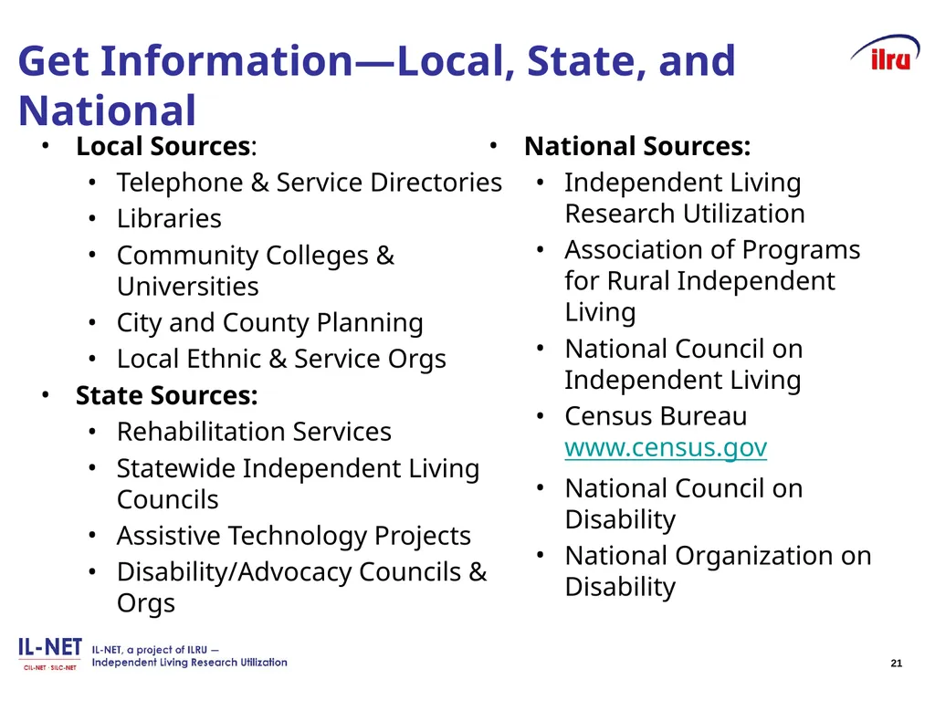 Independent Living Research Utilization - slide 20 of 40