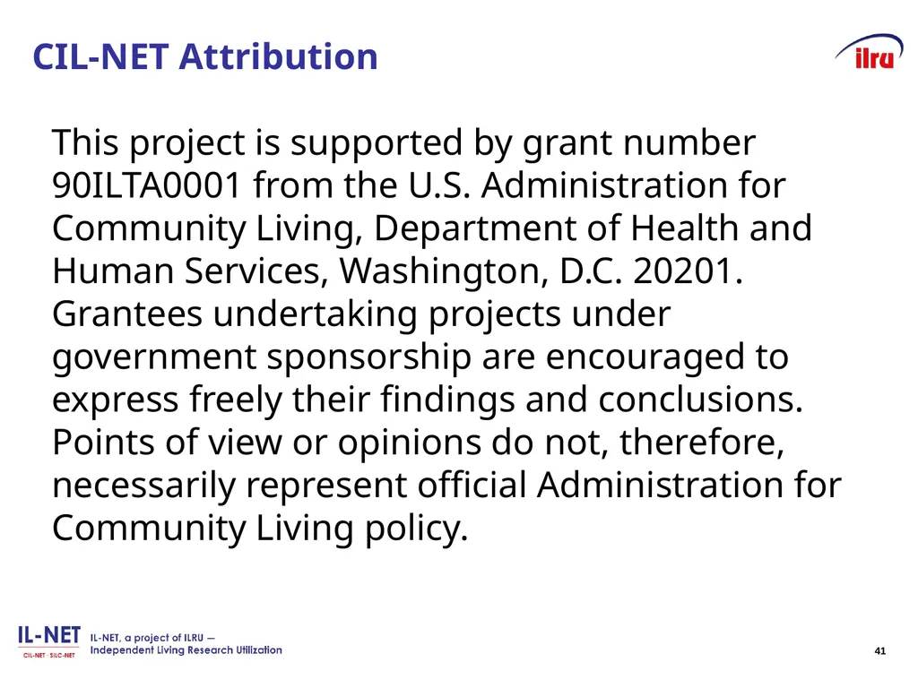 Independent Living Research Utilization - slide 40 of 40