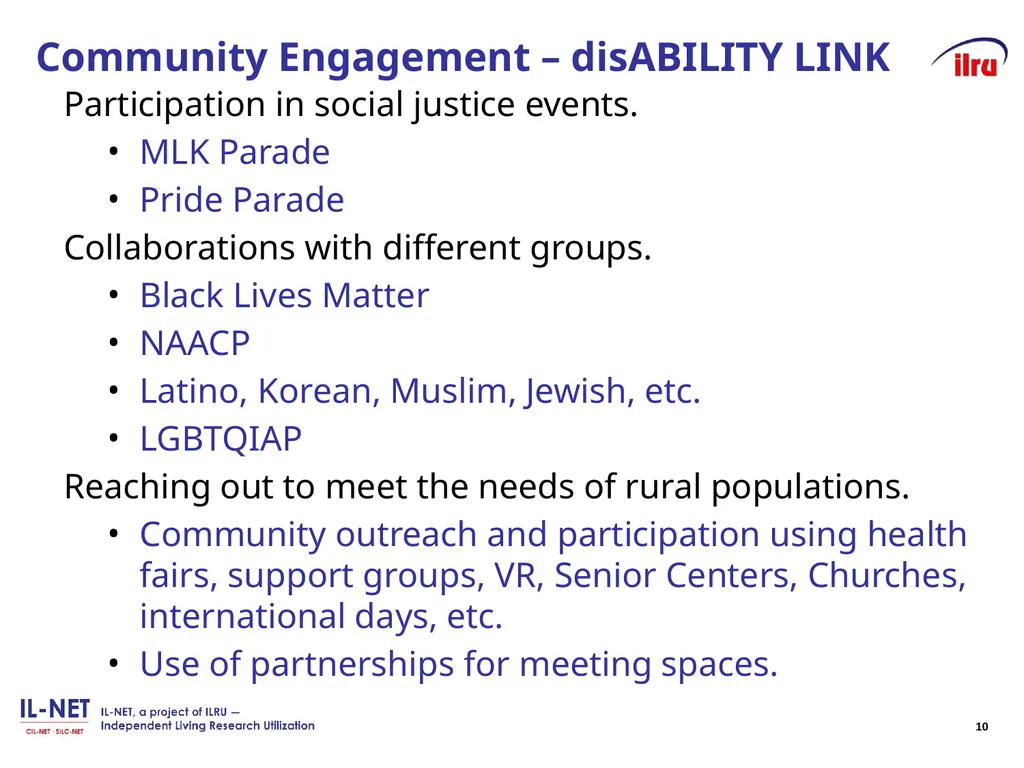 Independent Living Research Utilization - slide 9 of 40