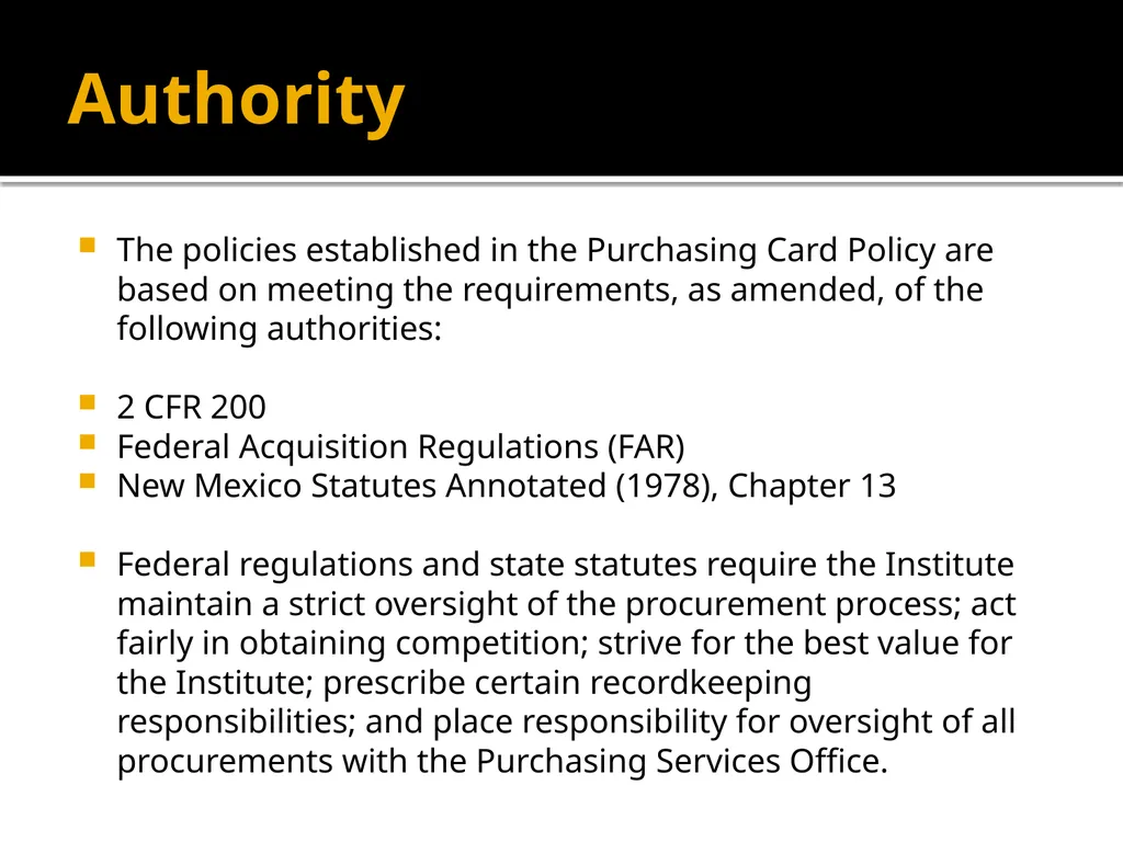 Purchasing Card & Gas Card Training October 8, - slide 2 of 23