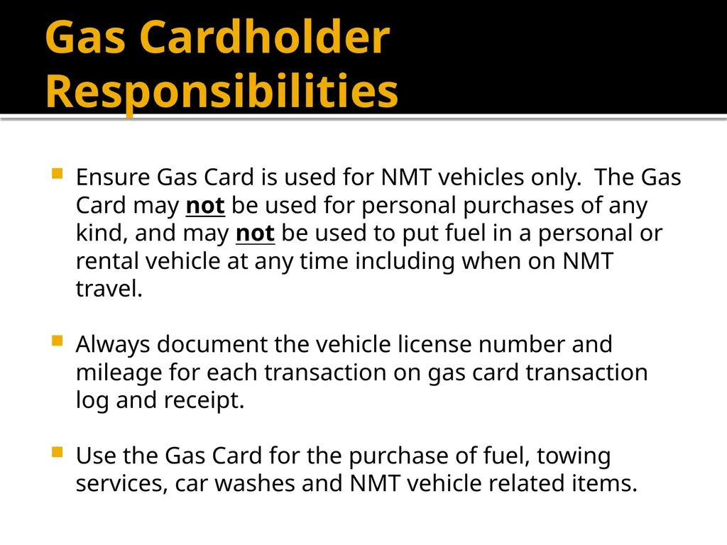 Purchasing Card & Gas Card Training October 8, - slide 8 of 23