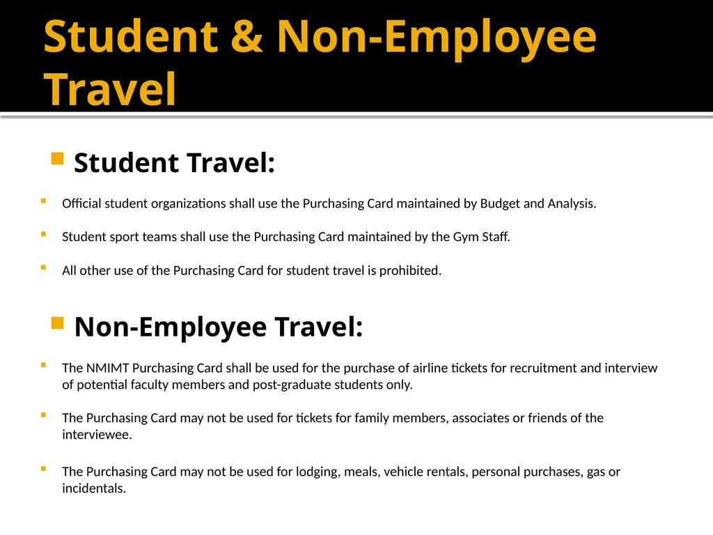 Purchasing Card & Gas Card Training October 8, - slide 18 of 23