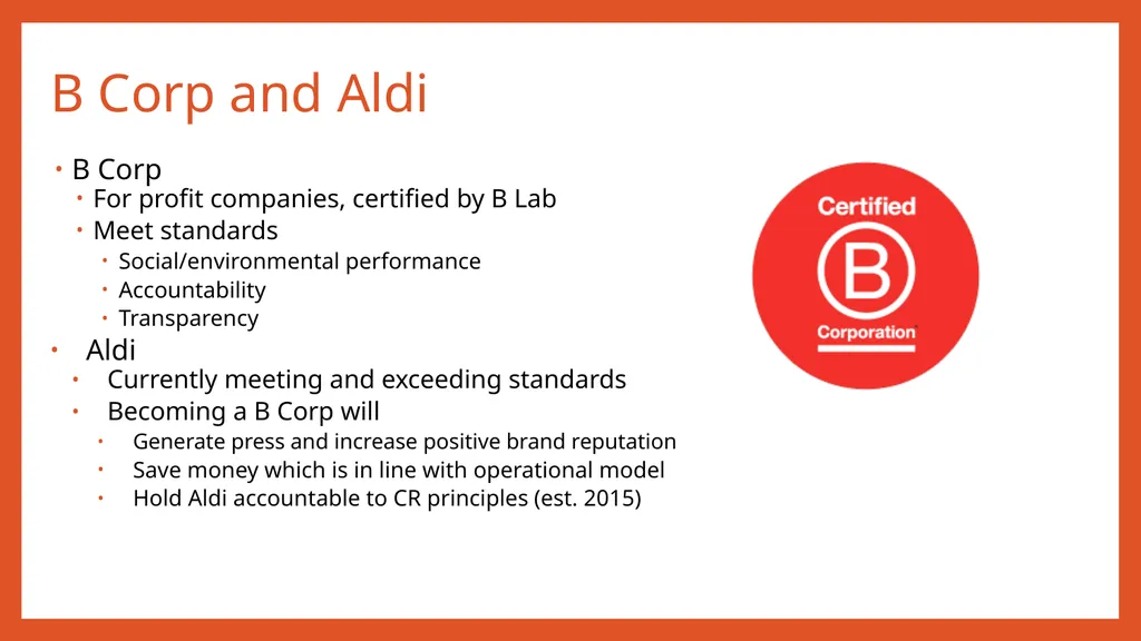 ALDI: Corporate Responsibility Strategy Madeline - slide 7 of 15